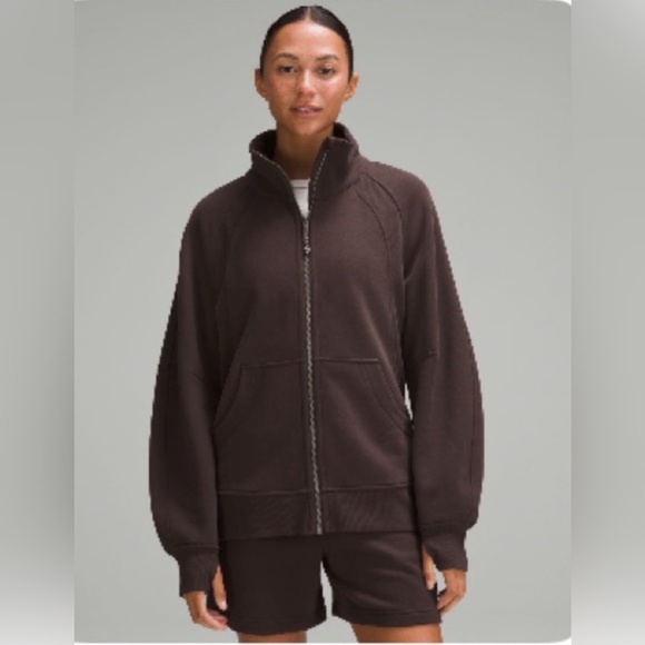 Scuba Oversized Funnel-Neck Full Zip Espresso XS/S - Picture 3 of 8